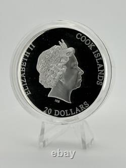 Silver burst 3 oz proof silver coin Cook Islands 2021