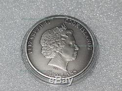 Space Shuttle silver coin with FLOWN material! 5 Dollar Cook Islands 2016, $5