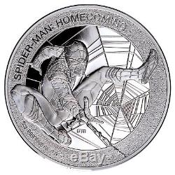Spider-Man Marvel Homecoming 5 oz Silver Proof Coin Cook Islands 2017