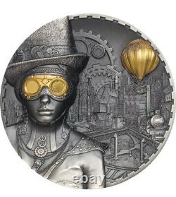 Steampunk 2020 $20 3 Oz Silver Antique Finish Cook Islands Coin Invest Trust