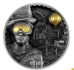 Steampunk 2020 $20 3 Oz Silver Antique Finish Cook Islands Coin Invest Trust