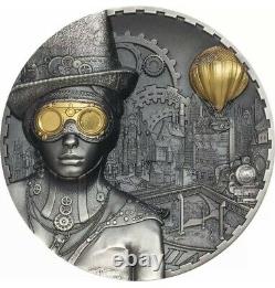 Steampunk 2020 $20 3 Oz Silver Antique Finish Cook Islands Coin Invest Trust