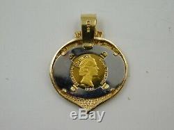 Stunning 14k Yellow Pendant with 1/20 ozt. Gold Cook Islands Elephant Coin (284)