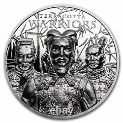 TERRACOTTA WARRIORS 2021 Cook Is, $5 1oz SILVER NGC 70 FR ULTRA HIGH RELIEF COIN