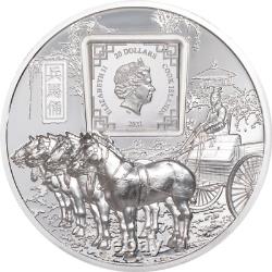 TERRACOTTA WARRIORS 3oz Silver Proof Coin in Box+COA 2021 COOK ISLANDS $20