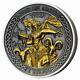 THOR Norse Gods Gold Plating 2 Oz Silver Coin 1$ Cook Islands 2020