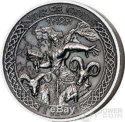 THOR Norse Gods High Relief 2 Oz Silver Coin 10$ Cook Islands 2015