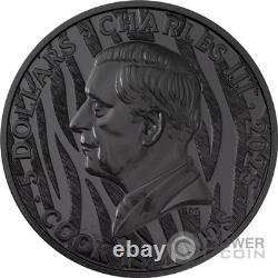 TIGER Black and White 1 Oz Silver Coin 5$ Cook Islands 2025