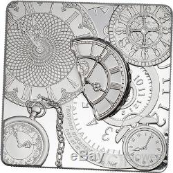TIME CAPSULE Square Shaped Silver Coin 5$ Cook Islands 2017
