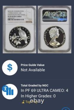 TOP POP 1979 Cook Islands Silver $5 Rarotongan Fruit Doves Proof NGC PF 69
