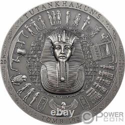 TUTANKHAMUN'S TOMB Antiqued 3 Oz Silver Coin 20$ Cook Islands 2022
