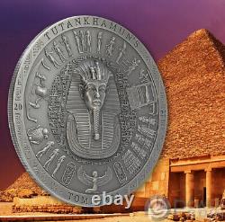 TUTANKHAMUN'S TOMB Antiqued 3 Oz Silver Coin 20$ Cook Islands 2022