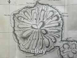 Tahiti Pacific Islands Captain Cook's Voyages 1774 engraved map