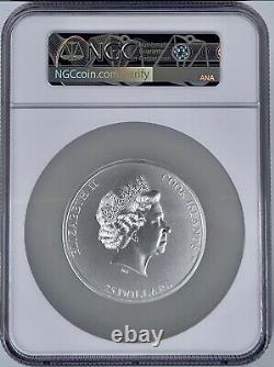 The Seven Summits Mt. Vinson 2022 $25 Cook Islands 5 Oz Silver NGC MS 70 3D UHR