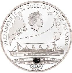 Titanic 3oz Ultra High Relief Silver Proof Coin in Box 2022 Cook Islands $20