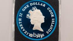 UNC 2008 Cook Islands 1 Dollar Silver Coin Antonov 2 Colt Colorized Blue