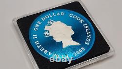 UNC 2008 Cook Islands 1 Dollar Silver Coin Antonov 2 Colt Colorized Blue