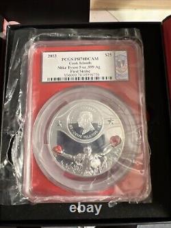 Ultra Rare Mike Tyson Hand Signed 2023 5 Oz Pure Silver Coin Limited To 491