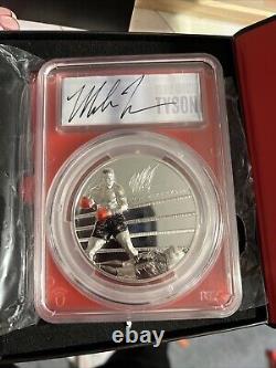 Ultra Rare Mike Tyson Hand Signed 2023 5 Oz Pure Silver Coin Limited To 491