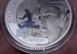 Upper Deck Grandeur 2017 Cook Islands Dylan Larkin 1 Troy Oz. 999 Silver Coin