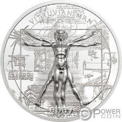 VITRUVIAN MAN 1 Oz Silver Coin 5$ Cook Islands 2021