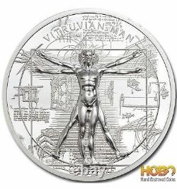 VITRUVIAN MAN 1 Oz Silver Coin 5$ Cook Islands 2021
