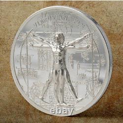 VITRUVIAN MAN X-RAY 1oz Silver Proof Coin in Box with COA 2021 Cook Islands $5