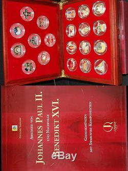 Vatikan 20 Gedenkmünzen mit Swarovski 2007-2009, Cook Islands, Andorra PP