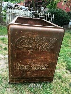 Vintage Rare 1940s Coke Cooler Chest, Re-purpose Bar, Island Cooler Chest