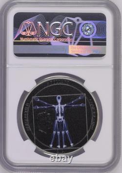Vitruvian Man X-Ray 2021 Cook Is 1oz Silver Proof Coin PF70 FR Ultra High Relief