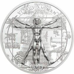 Vitruvian Man X-Ray 2021 Cook Is 1oz Silver Proof Coin PF70 FR Ultra High Relief