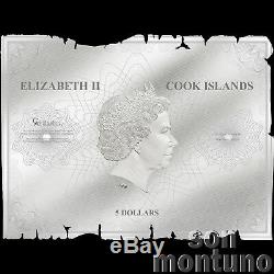 WALDSEEMULLER Historical Maps 30 Gram Flexible Silver Note 2018 Cook Islands $5