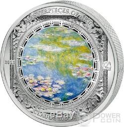 WATER LILIES Monet Masterpieces of Art 3 Oz Silver Coin 20$ Cook Islands 2015