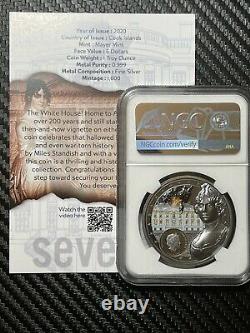 War Of 1812 White House 1 oz. & 2 oz. Silver Coin Set. NGC PF70. 1600 Minted