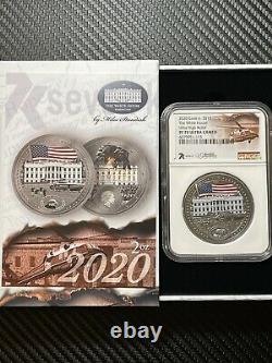 War Of 1812 White House 1 oz. & 2 oz. Silver Coin Set. NGC PF70. 1600 Minted