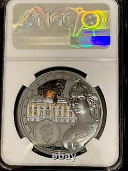 White House Burning Then And Now Coin Set NGC PF70 Ultra Cam (1oz & 2oz) Signed