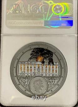 White House Burning Then And Now Coin Set NGC PF70 Ultra Cam (1oz & 2oz) Signed