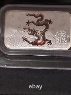 Year of the Dragon Cook Islands 2012 Silver 4 x $1 Proof Coin Set AS ISSUED COA