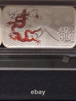 Year of the Dragon Cook Islands 2012 Silver 4 x $1 Proof Coin Set AS ISSUED COA