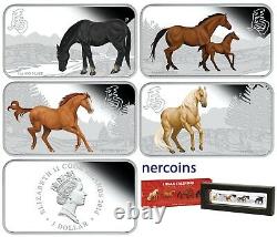 Year of the Horse Cook Islands 2014 Silver 4 x $1 Proof Coin Set Perfect