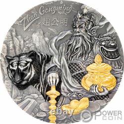 ZHAO GONGMING Gilded Asian Mythology 3 Oz Silver Coin 20$ Cook Islands 2021